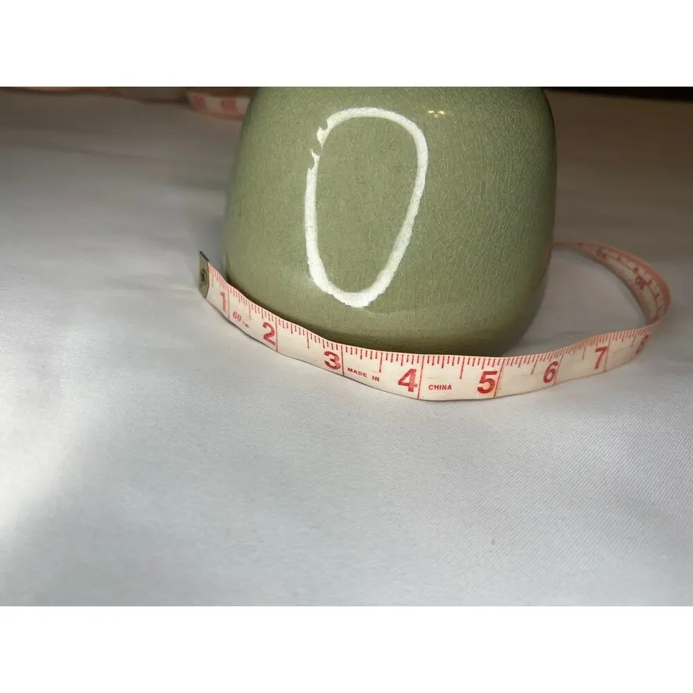 Sage Green Crackle Glaze Ceramic Bud Vase White Circle Modern Pottery 5”